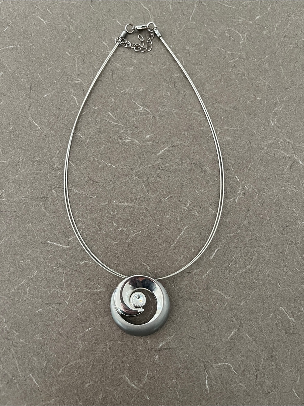Sterling-Style Silver Spiral Pendant Necklace - Women's Jewelry